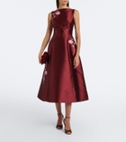 Erdem Mikado embroidered satin cocktail dress