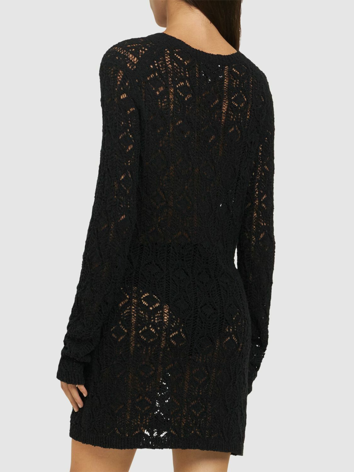 ワンピース Loulou Studio DRESS (EVAN BLACK) LOULOU STUDIO Evan Lace Stitch Mini Dress Loulou Studio