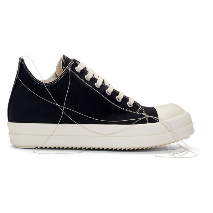 Photo: Rick Owens Drkshdw Black 2-Tone Stitch Low-Top Sneakers