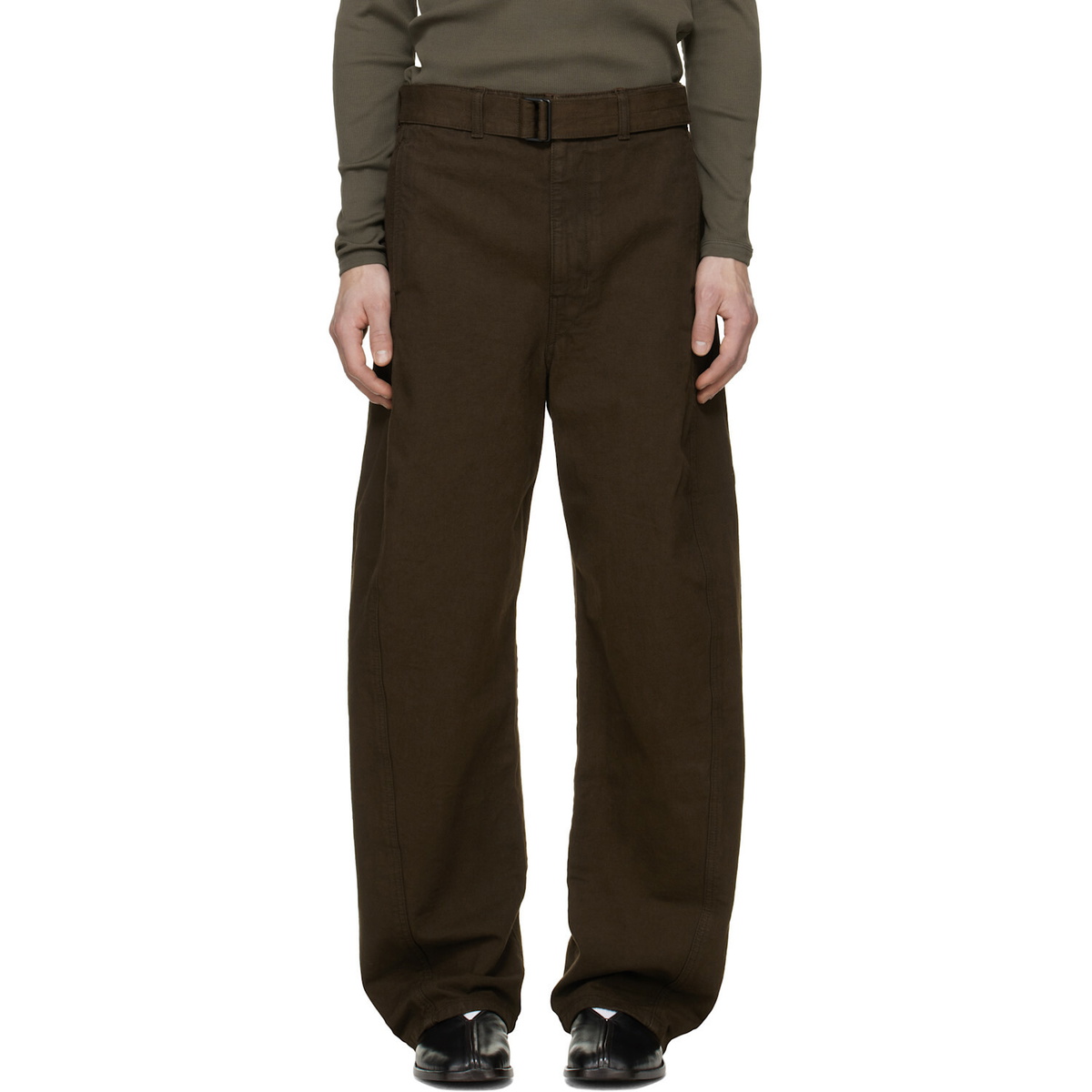 LEMAIRE Brown Twisted Belted Jeans
