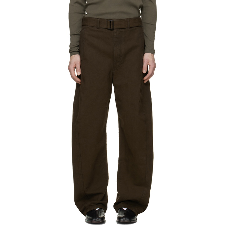 Photo: LEMAIRE Brown Twisted Belted Jeans