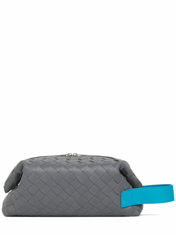 Photo: BOTTEGA VENETA - Leather Pouch W/ Contrast Handle