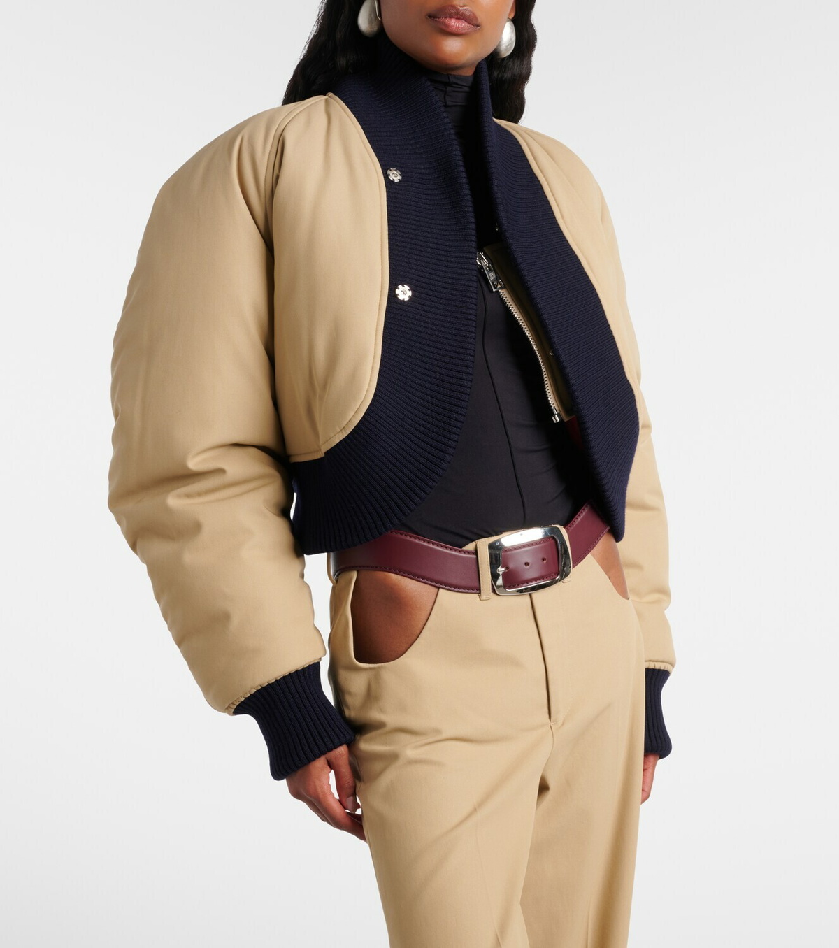 Jean Paul Gaultier Cropped cotton bomber jacket