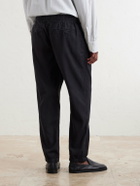 James Perse - Straight-Leg Linen-Blend Canvas Drawstring Trousers - Black
