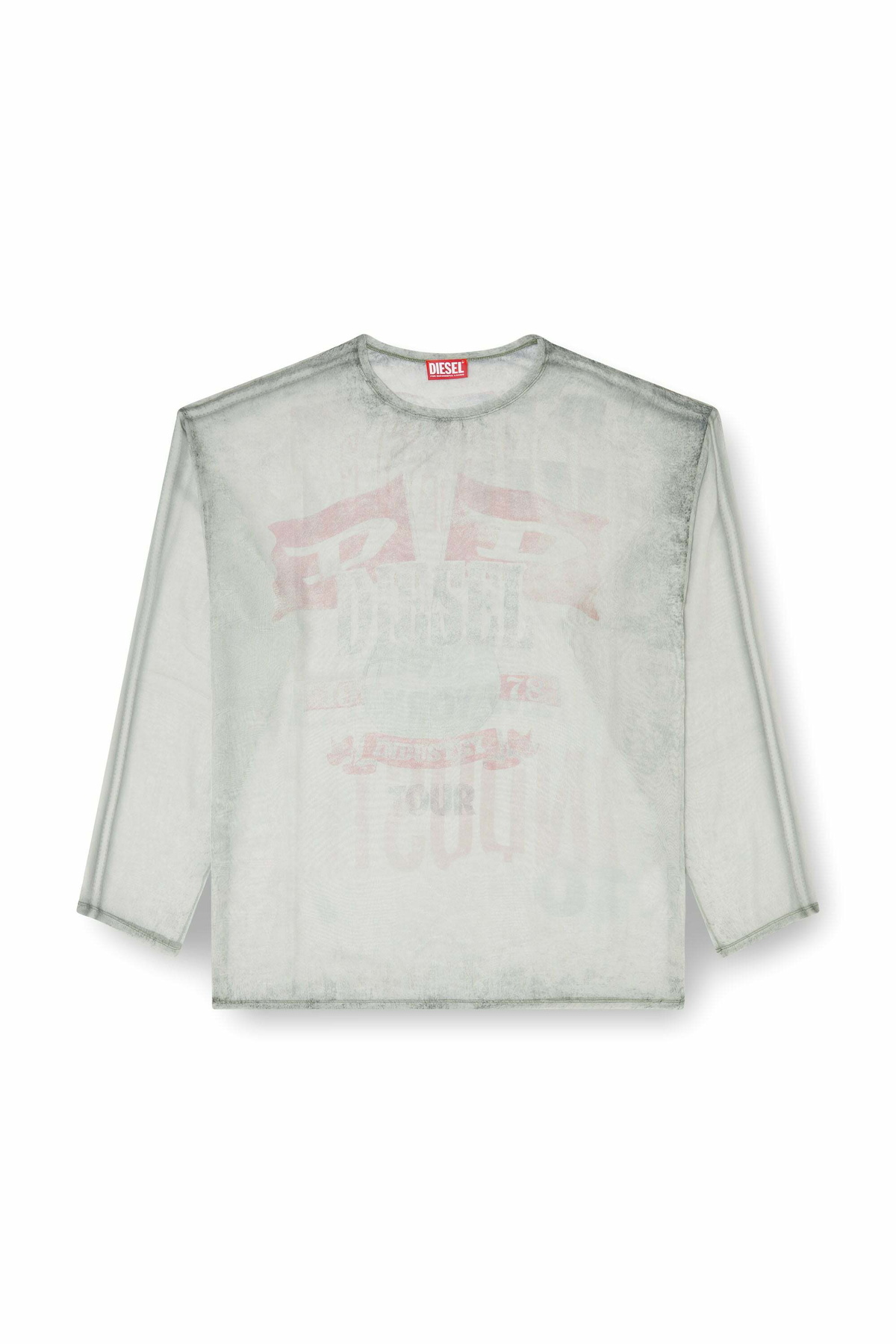 Diesel Sheer chiffon top with concert graphics - T-Shirts Mens in Grey