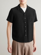 Onia - Vacation Camp-Collar Silk-Crepe Shirt - Black