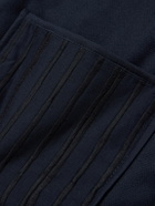 Kardo - Amardeep Embroidered Cotton-Herringbone Jacket - Blue