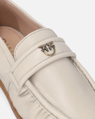 Pinko Nappa Leather Moccasins With Logo Yoghurt