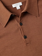 Sunspel - Slim-Fit Merino Wool Polo Shirt - Brown