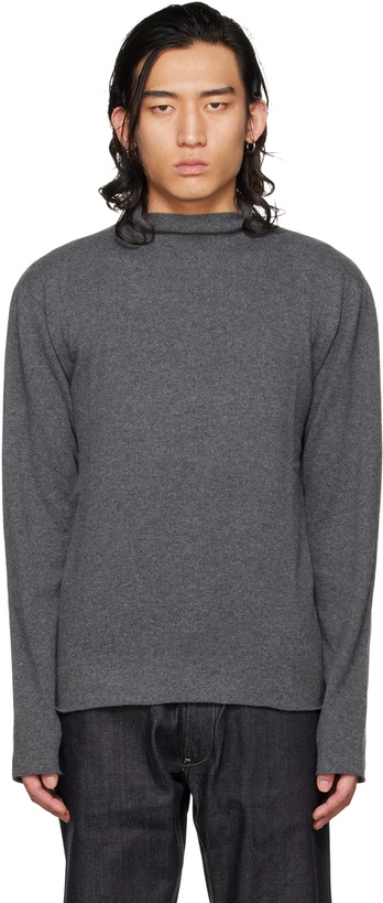 Photo: Jil Sander Gray Roll Neck Sweater