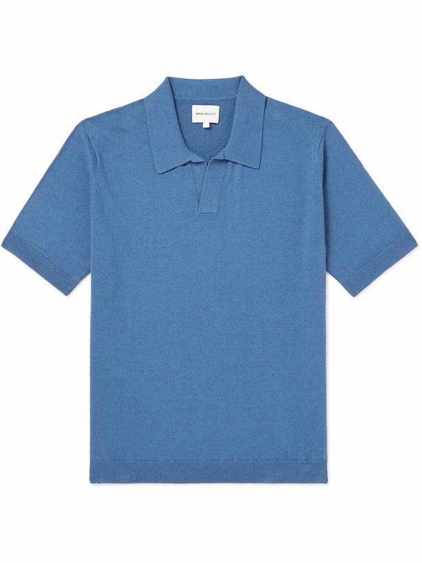 Photo: Norse Projects - Leif Linen and Cotton-Blend Polo Shirt - Blue