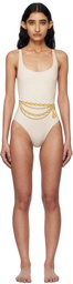 Versace Underwear Off-White Square Neck Swimsuit