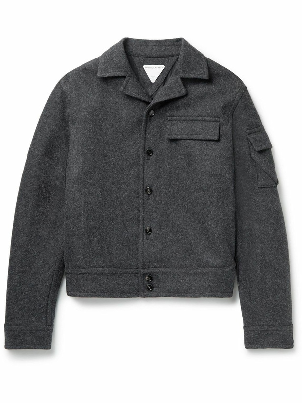 Photo: Bottega Veneta - Camp-Collar Wool-Felt Shirt Jacket - Gray