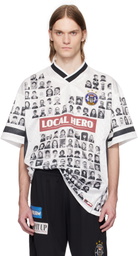 Martine Rose White Printed 'Local Hero' Football Jersey