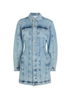 Good American Panelled Stretch-denim Mini Dress Indigo
