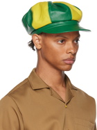 Theophilio SSENSE Exclusive Green & Yellow Leather Cap