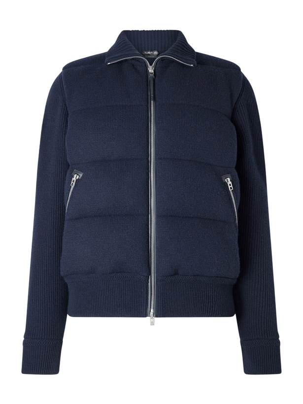 Photo: TOM FORD - Slim-Fit Quilted Wool Down Jacket - Blue