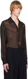 Dries Van Noten Black Striped Shirt