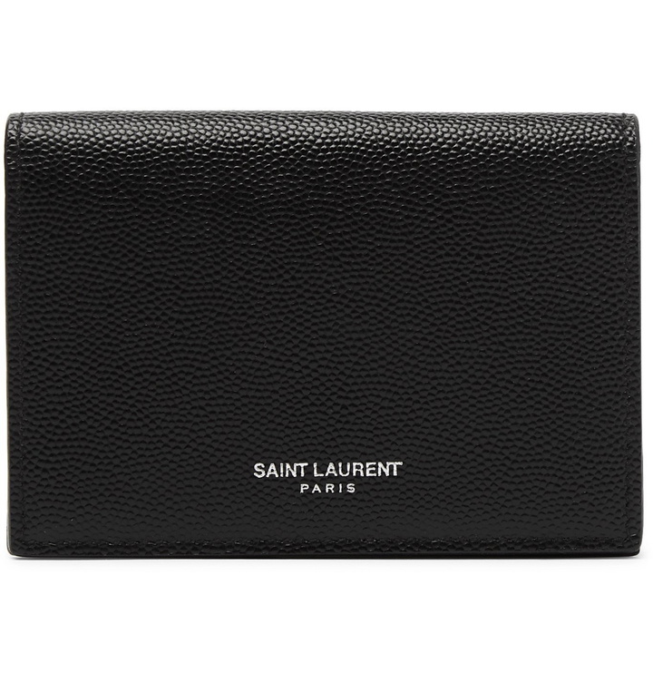 Photo: SAINT LAURENT - Pebble-Grain Leather Billfold Wallet - Black