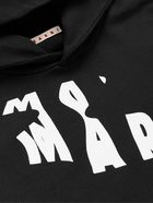 Marni - Logo-Print Cotton-Jersey Hoodie - Black