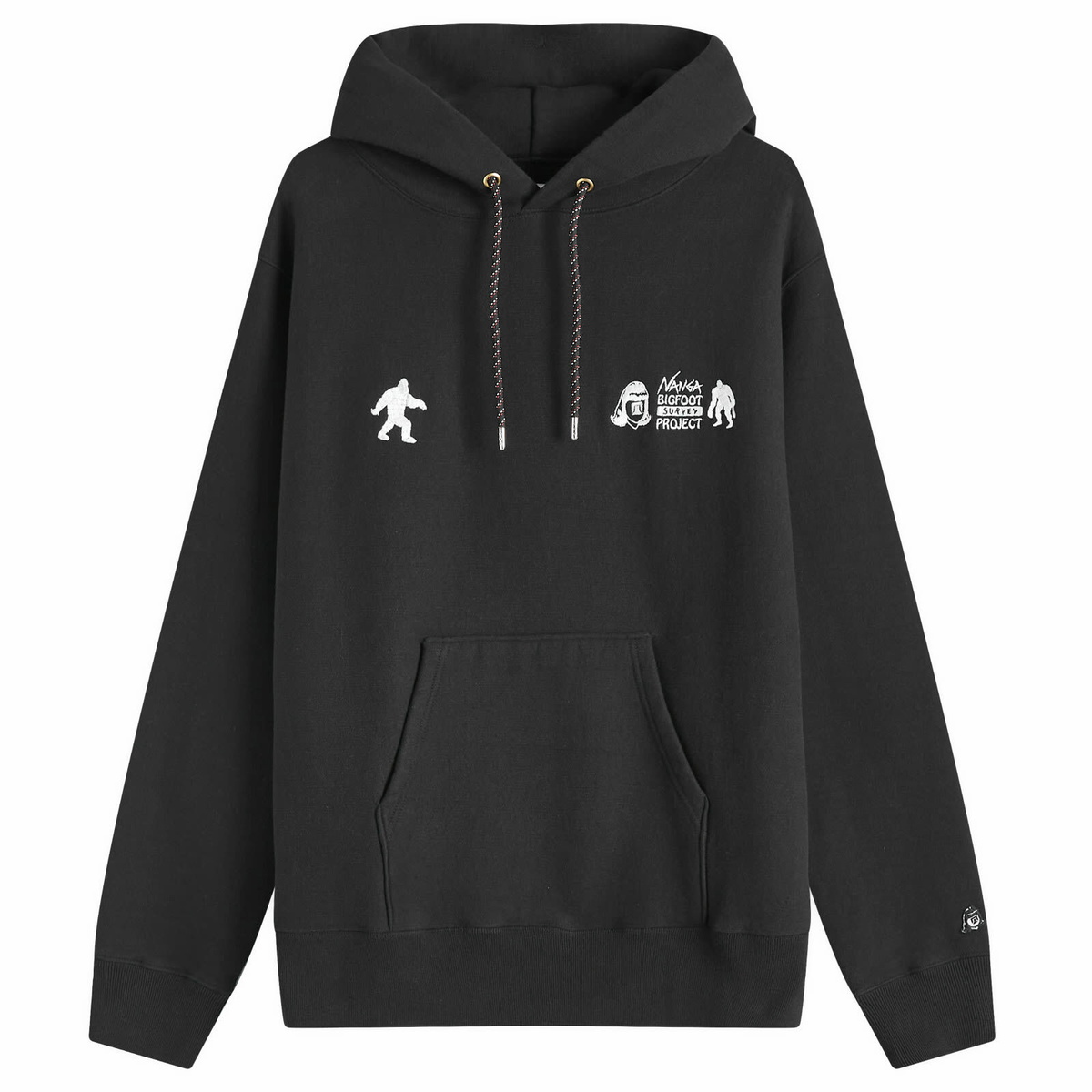 Nanga Men's Eco Hybrid Box Logo Hoodie in Black Nanga