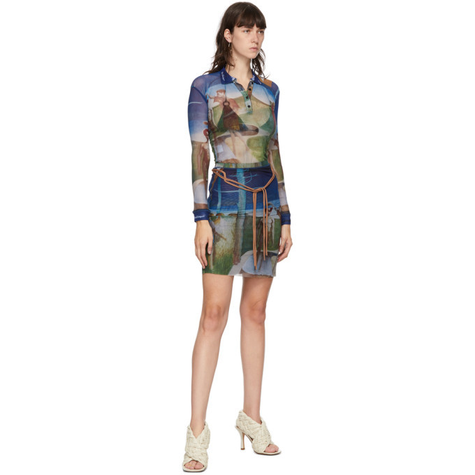 Ottolinger Multicolor Mesh Julien Nguyen Print Miniskirt