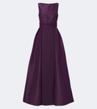Carolina Herrera Pleated silk taffeta gown