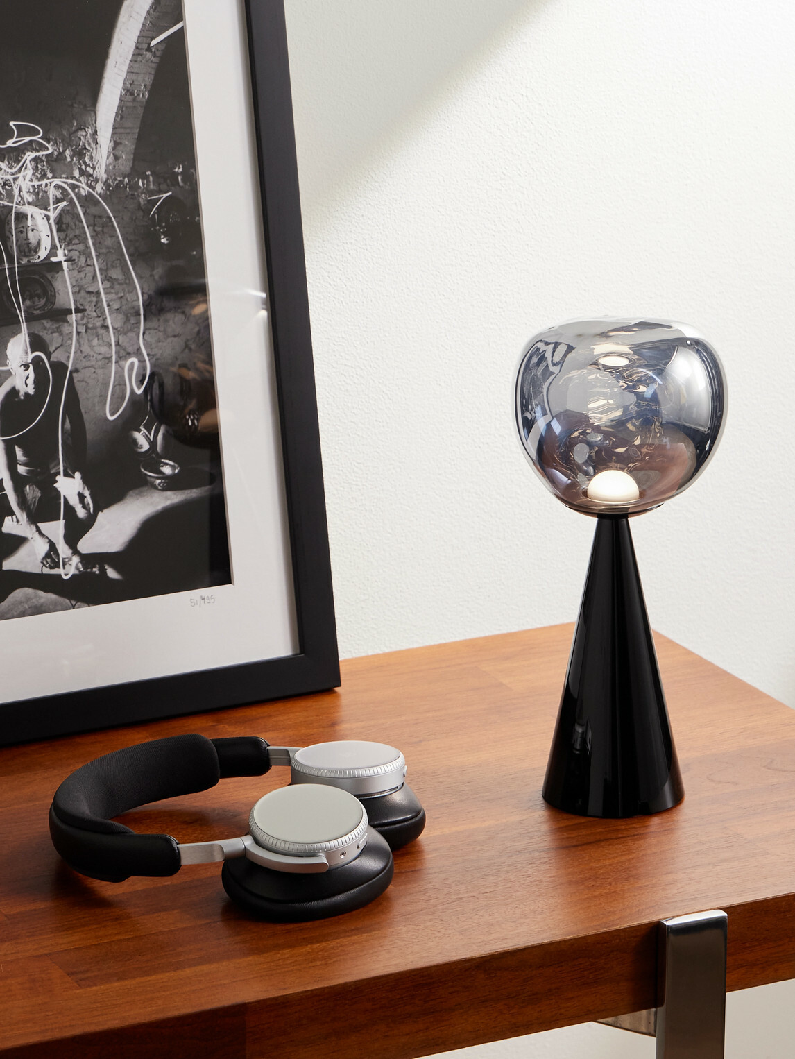 Tom Dixon - Melt Portable Silver and Black-Tone LED Lamp