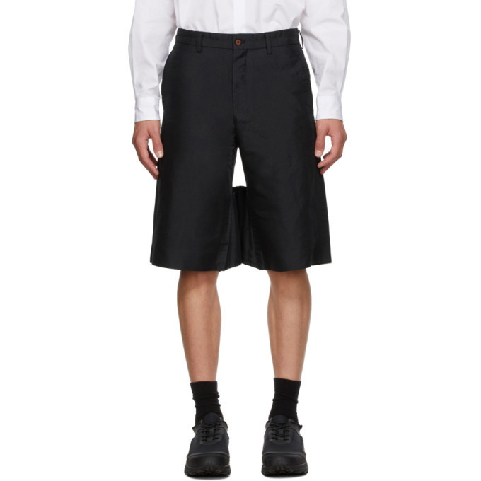 Photo: Comme des Garcons Homme Plus Black Twill Garment Treated Shorts