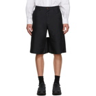 Comme des Garcons Homme Plus Black Twill Garment Treated Shorts