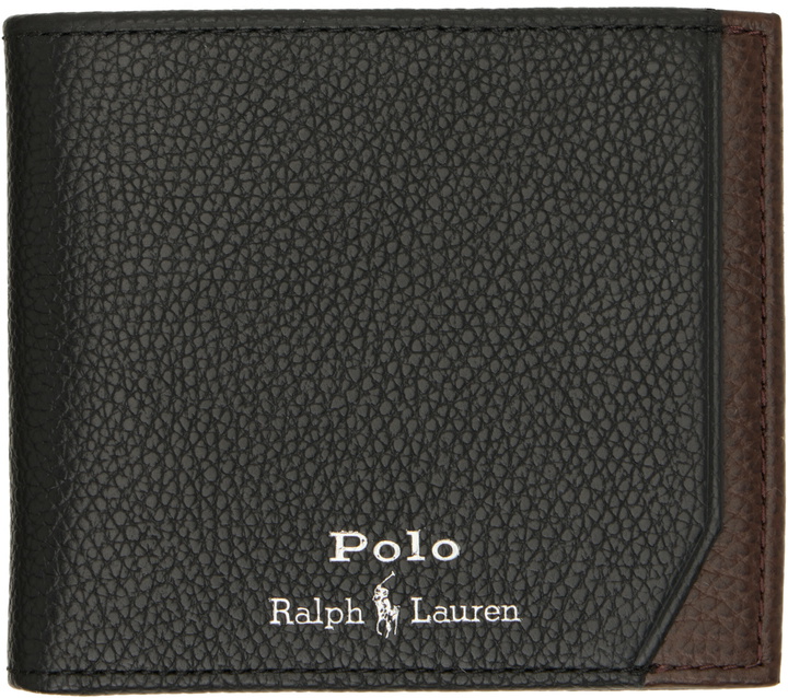 Photo: Polo Ralph Lauren Black & Brown Pebble Leather Billfold Wallet
