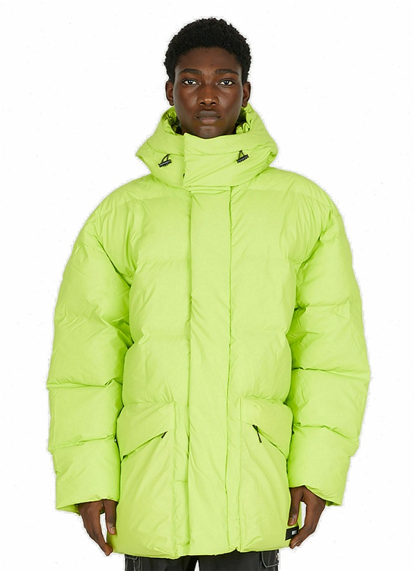 Photo: Block Hooded Puffer Jacket in Green