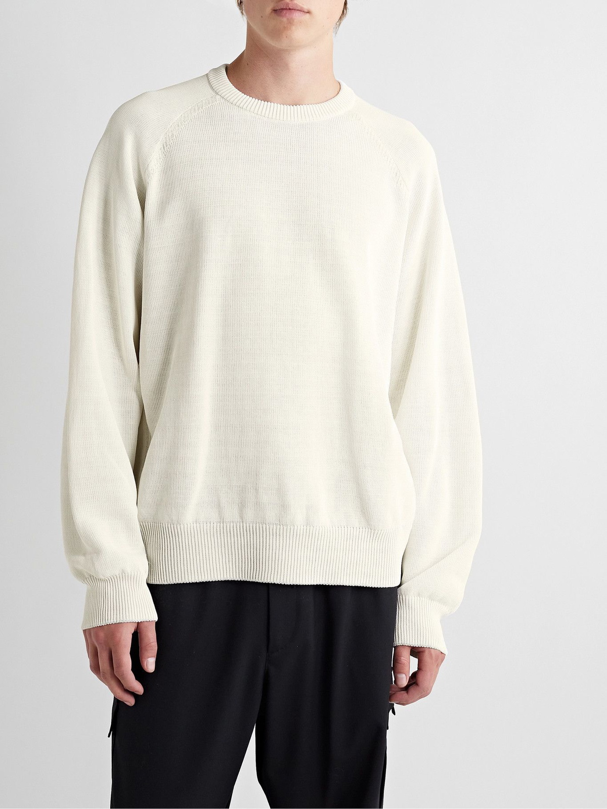 Y-3 - Logo-Jacquard Knitted Sweater - White Y-3