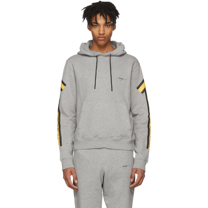 Photo: Off-White Grey and Yellow Arrows Hoodie