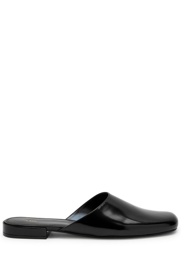 Photo: The Row Penelope Leather Mules Black