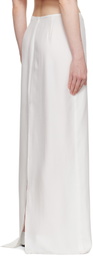 COLLEEN ALLEN White Silk Slip Maxi Skirt