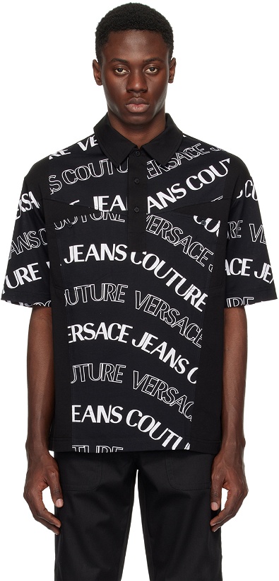 Photo: Versace Jeans Couture Black Logowave Polo