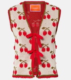 La DoubleJ Cherry cotton-blend intarsia vest