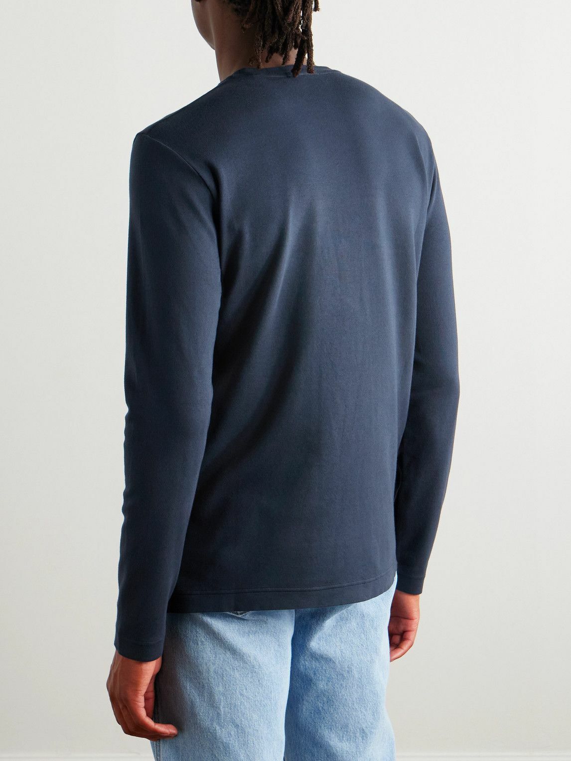 Incotex - Zanone Slim-Fit Pima Cotton-Jersey T-Shirt - Blue