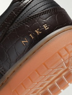 Nike - Dunk Low SE Croc-Effect and Leather Sneakers - Brown