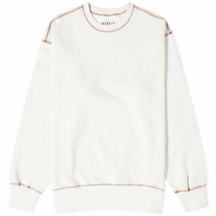 Photo: Merely Made Contrast Stitch Crew Sweat in Oatmeal