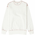Merely Made Contrast Stitch Crew Sweat in Oatmeal