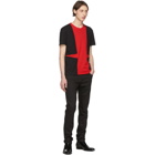 Alexander McQueen Black and Red Panelled T-Shirt