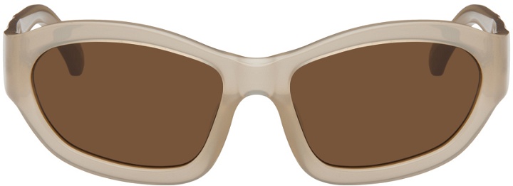 Photo: Dries Van Noten Taupe Linda Farrow Edition Goggle Sunglasses