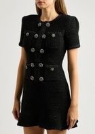 Self-portrait Embellished Bouclé Tweed Mini Dress Black
