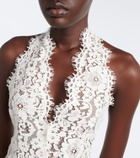 Stella McCartney Halterneck cotton-blend lace top