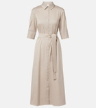 Max Mara Cognac cotton-blend midi dress