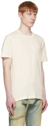 Maison Margiela 3-Pack White & Off-White Cotton T-Shirts
