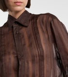 Xu Zhi Embroidered linen and silk shirt