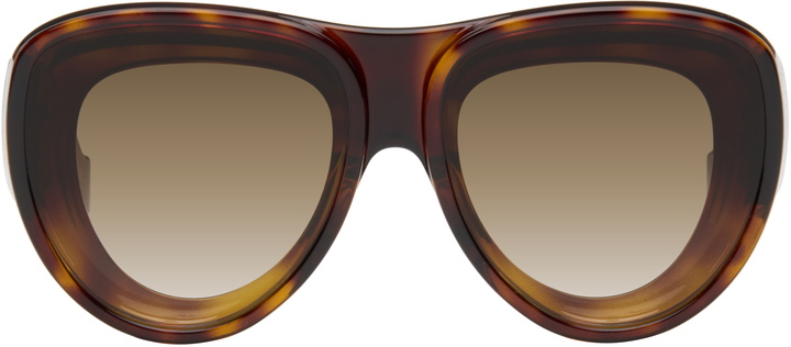Photo: LOEWE Brown Front Lenses Aviator Sunglasses
